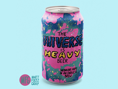 The universe is heavy mock-up branding comics illustration surface design typography