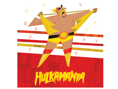 Hulk Hogan comic illustration print design typography wrestling