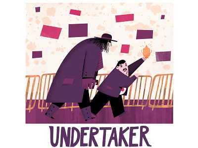 The Undertaker comic illustration logo print design typography wrestling