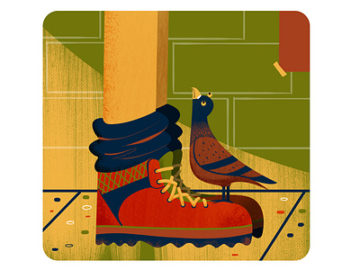 Urban Hiking V3 bird city comic design editor editorial illustration exercise hiking illustration outdoors print design shoes spot illustration