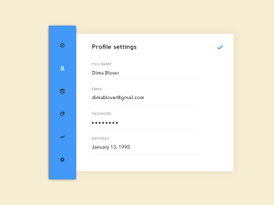 Day 007 - Settings #dailyui blue clean dailyui dashboard design interface menu profile settings ui ux widget