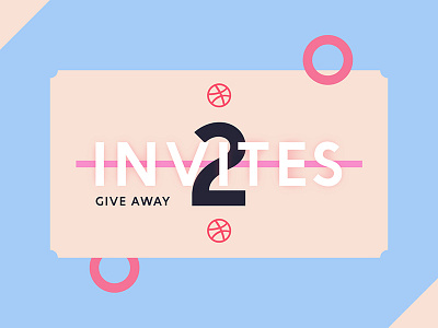 2x Invites For Dribbble circle clean dribbble giveaway graphic design inspiration invites material minimal ui ux