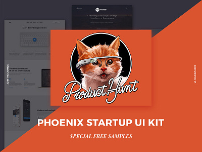 Phoenix Startup UI Kit on Product Hunt clean dailyui fashion flat inspiration free download freebie psd slider ui ui design web