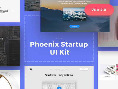 Phoenix Startup v2 clean dailyui flat inspiration free download freebie psd slider ui design ui kit ux web
