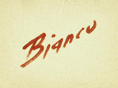 Bianco bianco brush calligraphy design lettering logo red texture