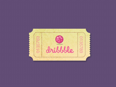Dribbble ticket (PSD) clean color design dribbble invite dribble icon texture ticket