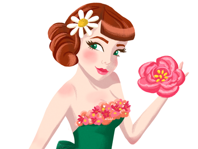 Happy Spring! character illustration pin up