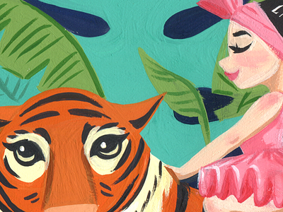 The Tiger Rider animal ballerina childrens books gouache