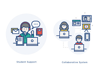 Web Illustrations for UpGrad.com collaboration e learning education illustration program student support system