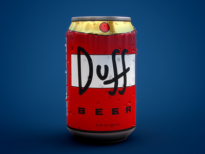 Beer Duff Simpsons 3d animation beer beer art beer blog cartoon duff homer illustration lowpoly simpsons toon