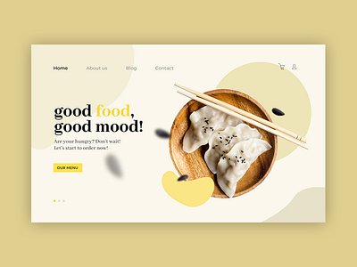 Foodzone - Landing page design illustration interaction type typography ui ux vector web website