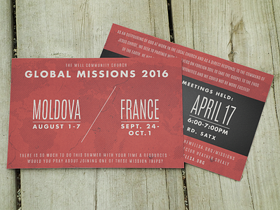 The Well Community Church - Global Missions Postcard