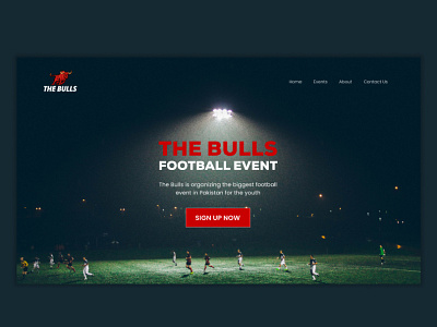 Football Event Landing Page footballevent footballwebsite graphic design homepage landingpage design ui uidesign website websitedesign