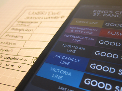 Tube iPhone App app ios iphone london sketch tube wireframe