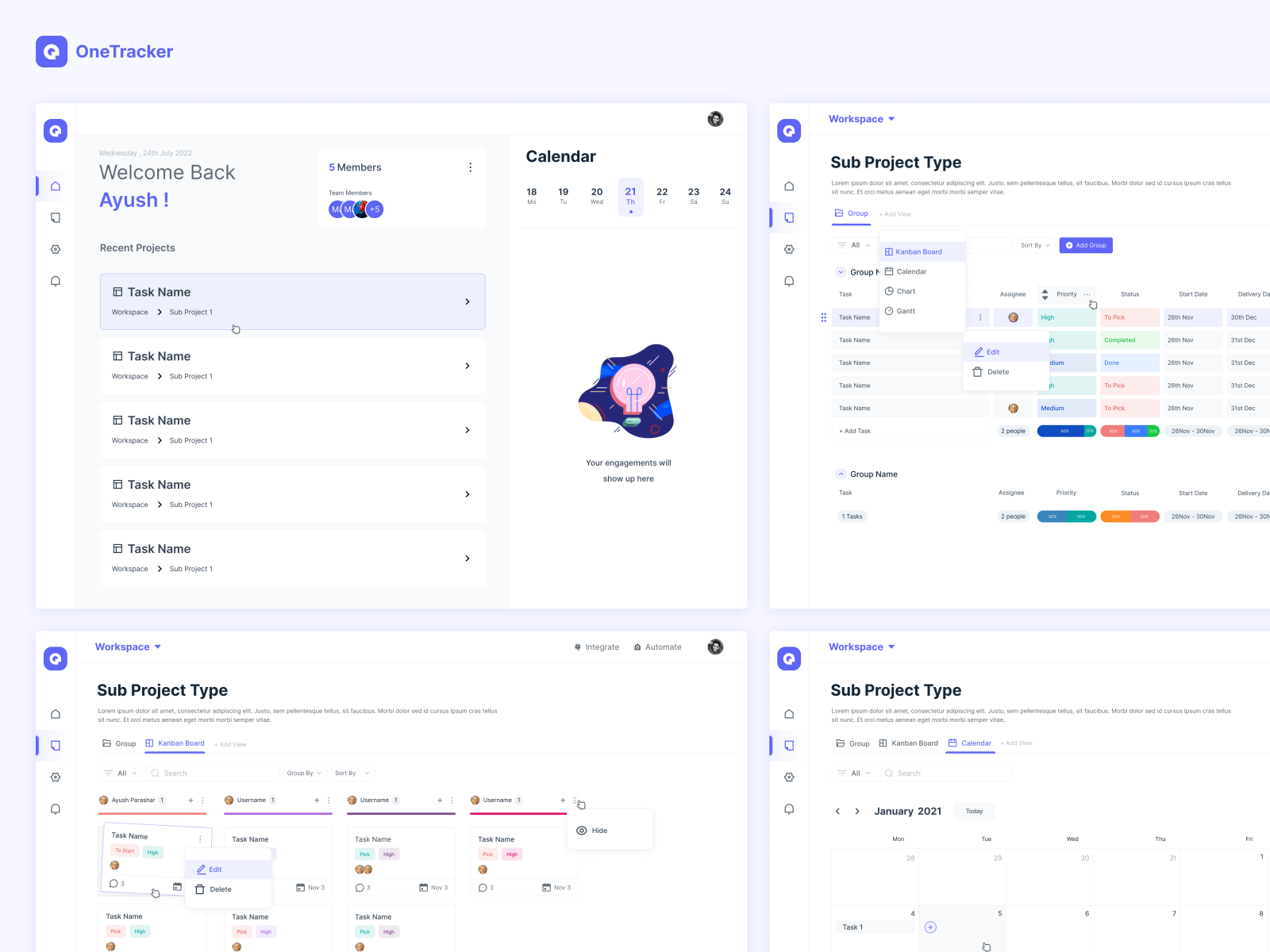 One Tracker by Ayush Parashar on Dribbble