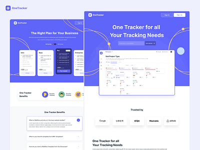 One Tracker - Home & Pricing Pages