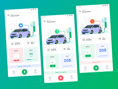 ChargeBee - Car Charging State illustrations