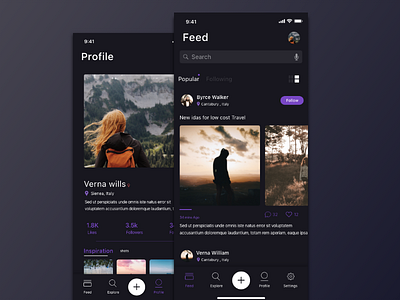 Dribble Shot - A Dark UI dark design design inspiration ui ux wireframe