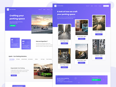 Landing Page Design for a Smart car parking firm. branding car car app car design case studies daily freebies inspiration landing page minimal parking portfolio ui ui ux ui ux design ui 100 ux design web webdesign website