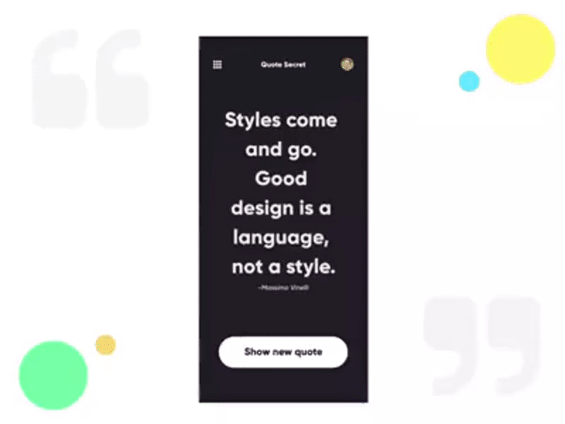 Quotes App Interaction animation design font weight fonts gradient graphic inspiration interactions typo typography ui ui design uiux