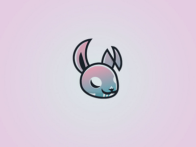 Skull Bunny - updated bunny character cute design gradient logo modern pastel rabbit skull