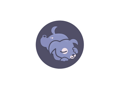 Puppy character cute design dog illustration logo puppy purple sleeping sleepy vector