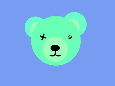 Teddy bear character cute design illustration logo neon rbg teddy vivid