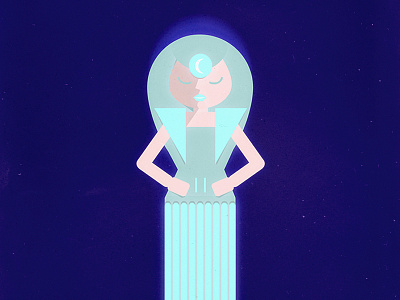 Witchy Woman aura chakras character cosmos cute dark illustration magic moon translucent vector witch