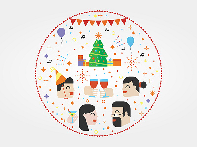 Party flat illustration new years eve party vector