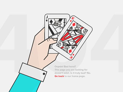 404 King Jack off suit 404 content design design error page flat illustartion playing cards ui ux web site