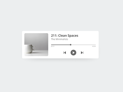 Music Player 009 clean design clean ui dailyui design figma figmadesign minimal minimalism minimalistic music player podcast ui uidesign ux