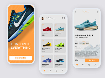 Shoe Store Mobile App app branding graphic design interface mobile mobile app shoes shop store ui yellow