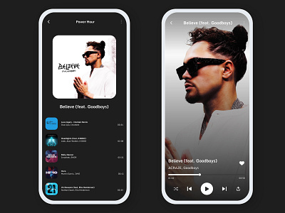 Music Player Mobile App app black branding dark dark mode design graphic design illustration interface logo mobile mobile app music music player player song ui web