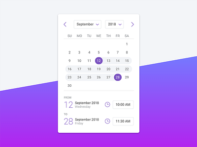 Date & Time Picker (Calendar) calendar component date design flat minimal picker product time ui web widget