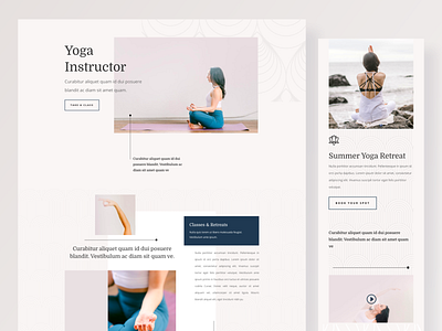 Yoga Instructor - Sneak Peek clean ui colorful divi elegantthemes illustration landing page layout model template typography ui uiuxparag ux website wordpress yoga yoga app yoga logo yoga pose yoga studio