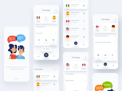 Translate App concept app apple application clean dribbble best shot google gradient illustraion ios ios app design language minimal mobile mobile app mobile app design mobile ui translate typogaphy ui ux