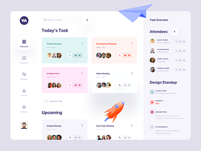 Task Management Dashboard 3d animation 3d illustration branding calendar dashboard app dashboard design dashboard ui illustration meeting app meeting room product design schedule schedule app task management task manager typography ui ux web app web application design