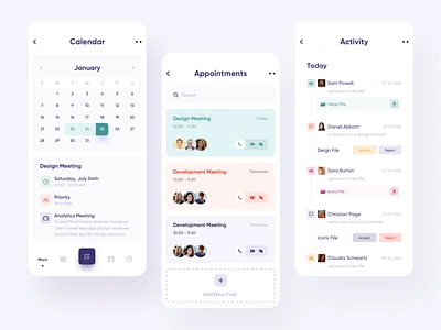 Task Planner App app calendar concept design illustration management manager marshmallow mobile planner product design react native schedule task task management task manager to do todo app ui ux