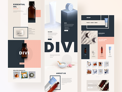 Beauty Product Template Design for Divi beauty beauty app beauty logo beauty product beauty salon clean divi illustration minimal product product design product page production products template typography ui ux website wordpress