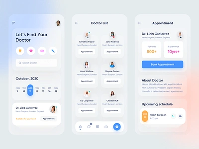 Medical Mobile App app app design application clinic doctor app doctor appointment health health app healthcare hospital medical medical app medical care medical design medicine mobile app mobile design mobile ui patient app patients