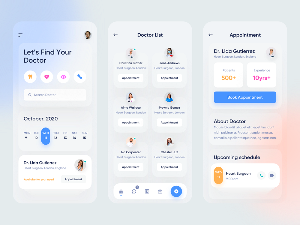 Medical Mobile App by Ishtiaq Khan Parag for Unflip on Dribbble