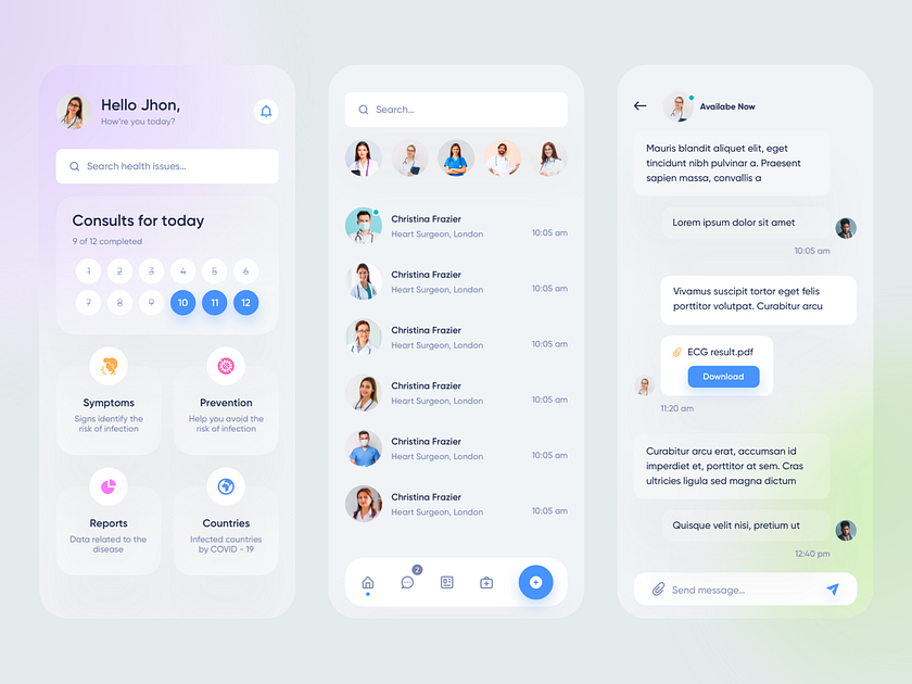 Medical Mobile App by Ishtiaq Khan Parag for Unflip on Dribbble