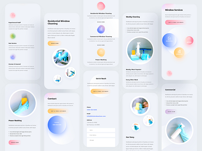 Window Cleaning - Mobile Pages app app design apple application branding design divi elegantthemes gradients mobile mobile app mobile app design mobile design mobile ui product product design template typography ui ux website