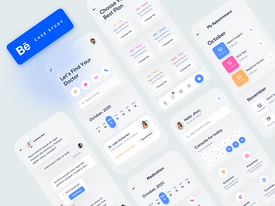 Medical App Case Study appointment appointment booking app behance casestudy clinic doctor doctor app doctor appointment dribbble best shot health app healthcare healthcare app hospital medical medical app minimal patient app typogaphy ui ux