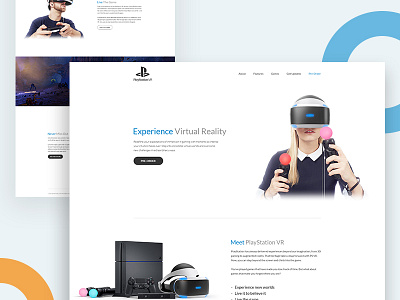 Playstation VR Landing Page Concept