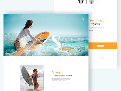 Surfboard Landing Page Design Concept dribbble best shot landing page surfboard surfing ui ux