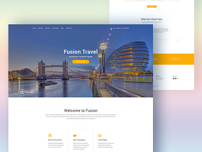 Fusion: Travel Agency FreeBie agency landing app landing page dribbble best shot fusion landing page template travel travel agency travel agency landing