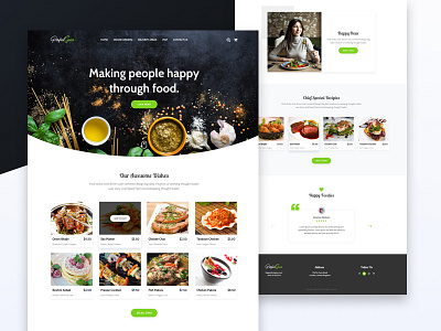 Landing Page For Perfect Spice features food homepage interaction landing product restaurant shop ui ux web website