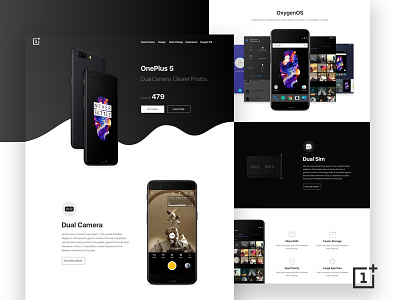 OnePlus 5 Landing Page Concept clean color landingpage new oneplus oneplus5 product ui ux web website
