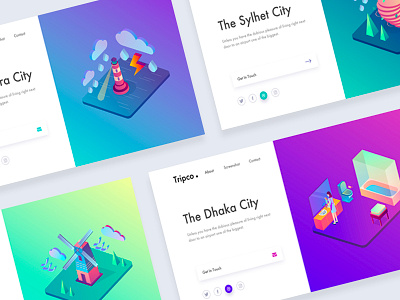 Tripco. Header Exploration exploration gradients landing page minimal mockup presentation split ui webdesign website